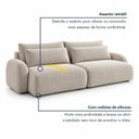 Ver imagem 3 de Sofá Cama Modular Orgânico Retrátil 4 Lugares 230cm com Base em Madeira Maciça Oxford