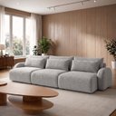 Ver imagem 1 de Sofá Cama Modular Orgânico Retrátil 4 Lugares 230cm Base Madeira Maciça Oxford