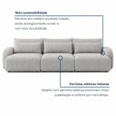 Ver imagem 4 de Sofá Cama Modular Orgânico Retrátil 4 Lugares 230cm Base Madeira Maciça Oxford