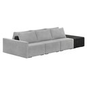 Ver imagem 1 de Sofá Ilha 3 Lugares Living 372cm Modulado Lary Veludo Cinza Pu Pto K01 - D'Rossi