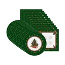 Ver imagem 1 de Kit Sousplat + Guardanapo Natal Árvore Verde Nsw 12 Peças com Base