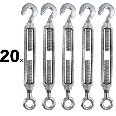 Kit 20 Esticador para Cabo de Aço Tensionar Esticar 3/16 - Starfer