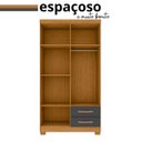 Ver imagem 6 de Guarda Roupa Quarto Solteiro 100cm 4 Portas 2 Gavetas Basic Moderno Luxo Madeira MDP