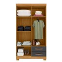 Ver imagem 5 de Guarda Roupa Quarto Solteiro 100cm 4 Portas 2 Gavetas Basic Moderno Luxo Madeira MDP