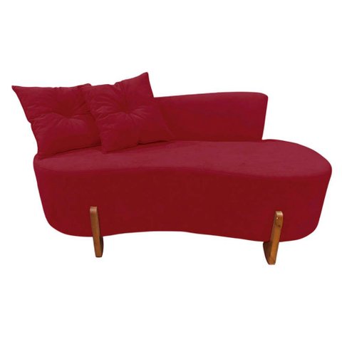 Namoradeira Sofá Feijão Luna Orgânica Suede Vermelho