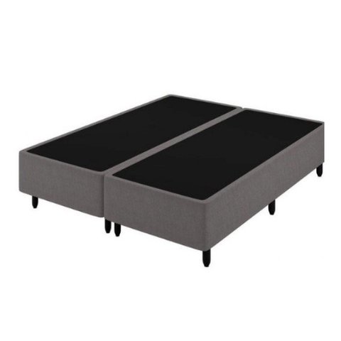 Base Box Bipartido King 193x203 Corino Cinza Bio Box