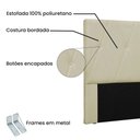 Ver imagem 3 de Cabeceira Elisa Cama Box King Estofada Estrutura Mdf-mdp Corino Creme Loja Sheep