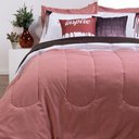 Ver imagem 3 de Kit 7 Peças Edredom Casal Queen Colorful Linho e Hipercal 400 Fios Rosê
