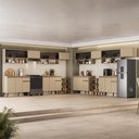Ver imagem 1 de Armário de Cozinha Completa Atlanta Link com Vidro Carraro Amêndoa