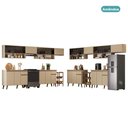 Ver imagem 3 de Armário de Cozinha Completa Atlanta Link com Vidro Carraro Amêndoa