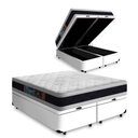 Ver imagem 1 de Cama Box Baú Queen + Colchão Espuma D45 Castor Black White Double Face 158x198x69cm