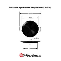 Paellera Valenciana Polida N.12 46 cm Garcima 12 porções - 2