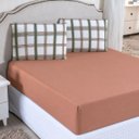 Ver imagem 2 de Jogo de Cama Lençol King Malha Soft 100% Algodão Fio Penteado Estampado Toque Macio 3 Peças Xadrez T
