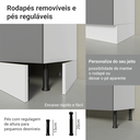 Ver mais imagens de Conjunto Gabinete para Banheiro 120cm 3 Portas 3 Gavetas Branco/Cinza Agata Madesa 01