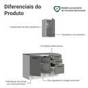 Ver imagem 4 de Conjunto Gabinete para Banheiro 120cm 3 Portas 3 Gavetas Branco/Cinza Agata Madesa 01