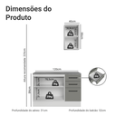 Ver imagem 3 de Conjunto Gabinete para Banheiro 120cm 3 Portas 3 Gavetas Branco/Cinza Agata Madesa 01