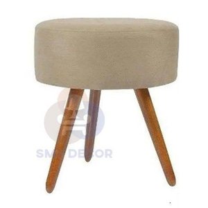 Puff Redondo Pés Palito Bege