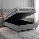 Ver imagem 3 de Cama Box Baú Colchão Casal Molas Ensacadas Euro In Up 138x188x67cm Cinza - Branco Probel Cinza-