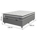 Ver imagem 2 de Cama Box Baú Colchão Casal Molas Ensacadas Euro In Up 138x188x67cm Cinza - Branco Probel Cinza-