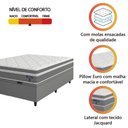 Ver imagem 5 de Cama Box Baú Colchão Casal Molas Ensacadas Euro In Up 138x188x67cm Cinza - Branco Probel Cinza-