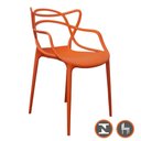Ver imagem 2 de Kit 4 Cadeiras Empilhável Inmetro Aviv Master Allegra Fratini Polipropileno Laranja Suporta 182kg