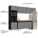 Ver imagem 3 de Armário de Cozinha Modulada 4 Peças CP12 com Pia Inox Preto/Cinza - Lumil Lumil Móveis