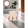 Puff Belluno Decorativo Tecido Linho Banqueta Redondo Pés de Madeira Maciça - 1