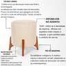 Puff Belluno Decorativo Tecido Linho Banqueta Redondo Pés de Madeira Maciça - 5