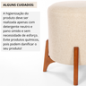 Puff Belluno Decorativo Tecido Linho Banqueta Redondo Pés de Madeira Maciça - 6
