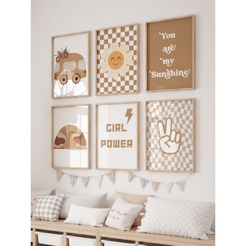 Kit 6 Quadros Decorativos Infantil Girl Power No1