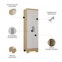 Ver imagem 3 de Armário Multiuso 52cm 2 Portas Muniz P11 Damasco/Off White - Mpozenato