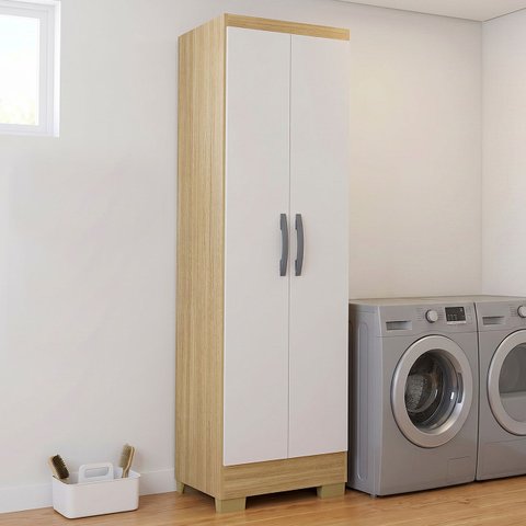 Armário Multiuso 52cm 2 Portas Muniz P11 Damasco/Off White - Mpozenato