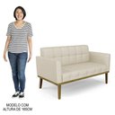 Ver imagem 6 de Sofá Namoradeira e 2 Poltronas Base Madeira Castanho Ana Veludo Luxo Off White - Ibiza