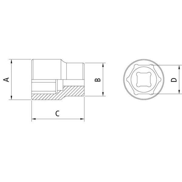 Soquete Sextavado 11/32" Encaixe 1/4" Tramontina PRO - 2