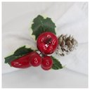 Ver imagem 2 de Kit 2 Porta Guardanapo Natalino com Frutas Vermelhas e Pinhas