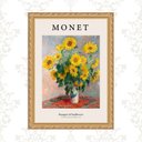Ver imagem 2 de Quadro Moldura Dourada Monet - Girassóis 33x24cm:com Acetato
