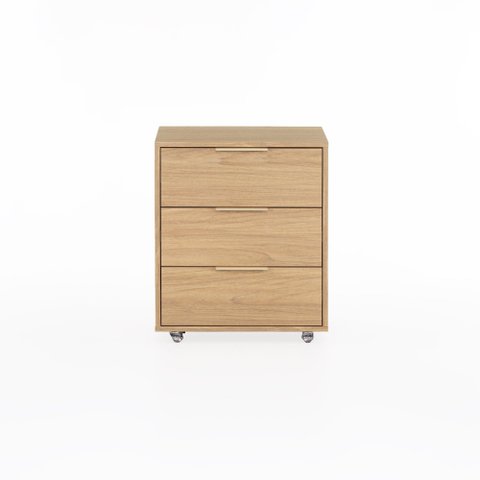 Mesa de Cabeceira Stella 3 Gavetas com Rodízio 50 cm X 40 cm Tauari