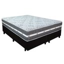 Ver imagem 1 de Cama Box Casal Bipartido Suede + Colchão Anjos Black Graphite Molas Ensacadas 138x188x64cm Preto