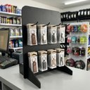 Ver imagem 2 de Display de Mesa e Balcão Preto 30x20x15cm Acompanha 8 Ganchos em Aço