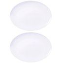 Ver imagem 1 de Kit 2 Travessas Oval 32x25cm Rasa Porcelana Branca Servir Salada Petiscos Aperitivos