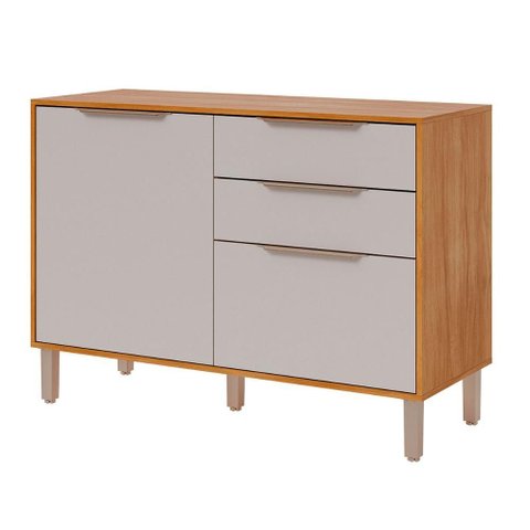 Balcão Divina 120 Cm 2 Portas 2 Gavetas - Cinamomo/off White