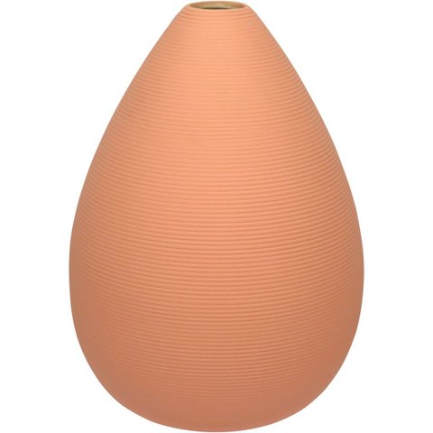 Vaso Decorativo de Cerâmica Pêssego 21x16x16cm Enfeite Sala Mesa Estante Flores