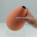 Ver imagem 4 de Vaso Decorativo de Cerâmica Pêssego 21x16x16cm Enfeite Sala Mesa Estante Flores