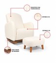 Ver imagem 4 de Poltrona Amamentação Orgânica Balanço e Puff Boucle:Bege