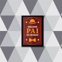 Ver imagem 1 de Quadro Melhor Pai do Mundo 24x18cm - com vidro:Madeira branca
