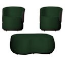 Ver imagem 1 de Kit 02 Poltronas e 01 Puff Decorativo Beatriz Veludo Verde/pu Marrom - Montanaris Decor