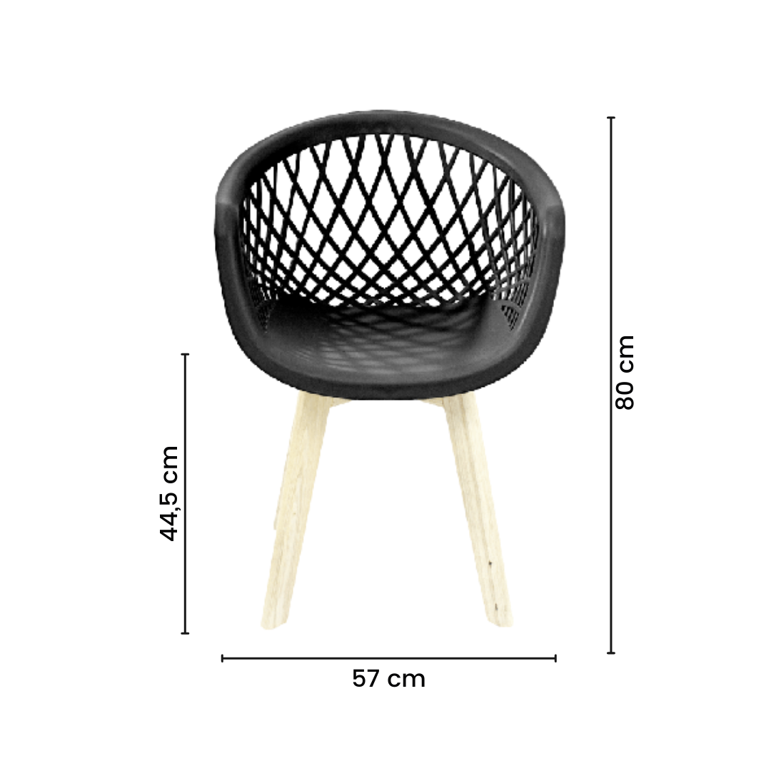 Kit 2 Cadeiras Eames Design Wood Web Preta - 7