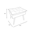 Ver imagem 5 de Kit Poltrona + Puff Decorativo Opala Suede Azul Marinho Pés Madeira Ms Decor