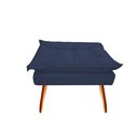 Ver imagem 4 de Kit Poltrona + Puff Decorativo Opala Suede Azul Marinho Pés Madeira Ms Decor