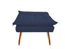 Ver imagem 4 de Kit Poltrona + Puff Decorativo Opala Suede Azul Marinho Pés Madeira Ms Decor